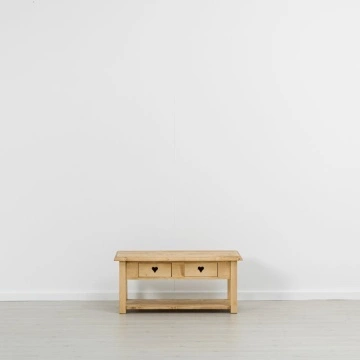 Masuta de cafea Lemn Masiv Rustic Ana cu 2 sertare, 100 x 55 x 45 cm - Img 3