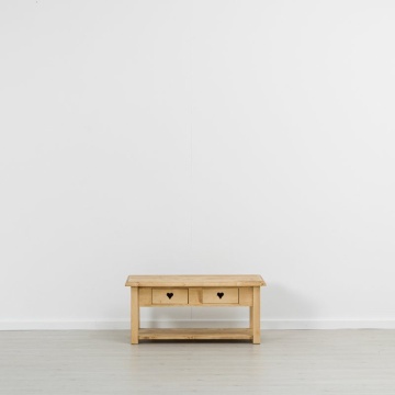 Masuta de cafea Lemn Masiv Rustic Love cu 2 sertare, 100 x 55 x 45 cm - Img 3