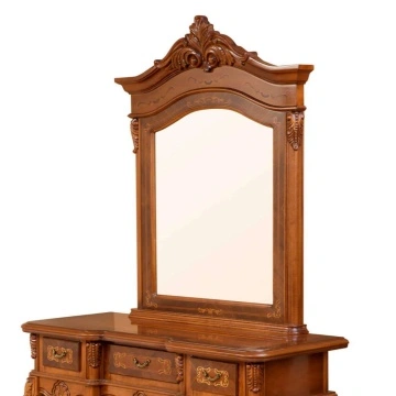 Masuta de toaleta cu oglinda si 3 sertare Josephine Classic Stil, furnir nuc, 134 x 54 x H 212 cm - Img 3