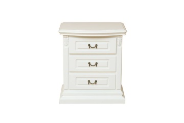 Noptiera dormitor Donatello Classic Stil, 3 sertare, finisaj vopsit alb, 60 x 42 x 68 cm - Img 1