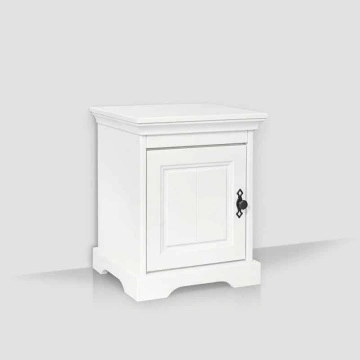 Noptiera dormitor Isabella lemn masiv, 45 x 38 x 55 cm, alb unt