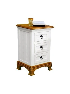 Noptiera dormitor Montreal cu 3 sertare lemn masiv, 46 x 36 x 70 cm