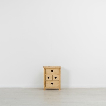 Noptiera Lemn Masiv Rustic Ana cu 4 sertare, 50 x 35 x 64 cm - Img 2