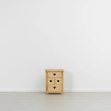 Noptiera Lemn Masiv Rustic Ana cu 4 sertare, 50 x 35 x 64 cm - Img 2