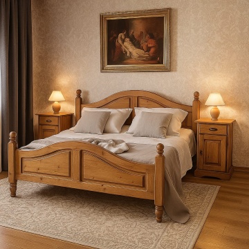 Pat dormitor Inka Flaveur lemn masiv, 90cm, 140cm sau 160 x 200 cm - Img 1