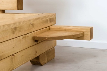 Pat dormitor Lemn Masiv Rustika, Barne Masive, 140 cm, 160 cm sau 180 x 200 cm - Img 2