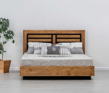 Pat dormitor Mexicana lemn masiv, suport saltea inclus, 140 x 200 cm - Img 3