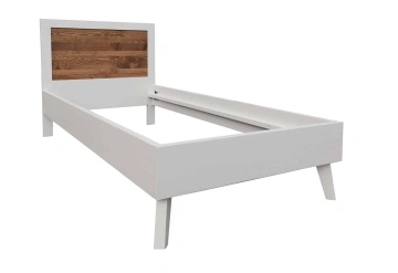 Pat dormitor Terra Home, lemn masiv, alb, 90 x 200 cm - Img 3