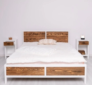 Set mobila dormitor Rustic Olala, 4 piese, lemn masiv + mdf - Img 2