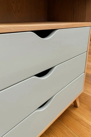 Set Mobilier dormitor Matteo, stil scandinav, dulap, birou si comoda - Img 2