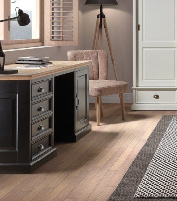 Birou Lovely Oak cu 1 usa si 4 sertare, lemn masiv si mdf, 160 x 70 x 78 cm - Img 3