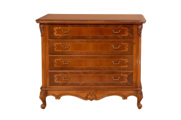 Comoda cu 3 sertare Josephine Classic Stil, furnir nuc, 117 x 50 x H 99 cm - Img 1