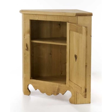 Comoda de colt Rustic Flame cu 1 usa, Lemn masiv rustic, 90 x 57 x 90 cm - Img 7