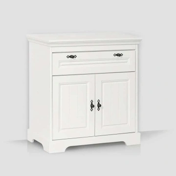 Comoda dormitor Isabella lemn masiv, 100 x 45 x 90 cm, alb unt