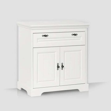 Comoda dormitor Isabella lemn masiv, 90 x 45 x 90 cm, alb unt - Img 1
