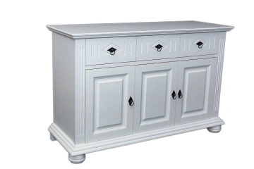 Comoda dormitor Noblesse lemn masiv alb, 115 x 41 x 74 cm - Img 5