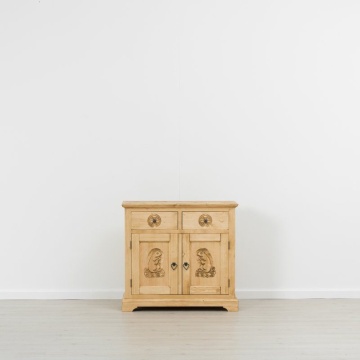 Comoda dormitor Rustic Alpin lemn masiv, 2 usi si 2 sertare, 92 x 46 x 85 cm - Img 3