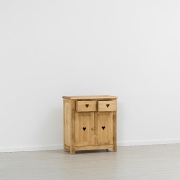 Comoda dormitor Rustic Ana cu 2 usi si 2 sertare, Lemn masiv 80 x 42 x 89 cm - Img 2