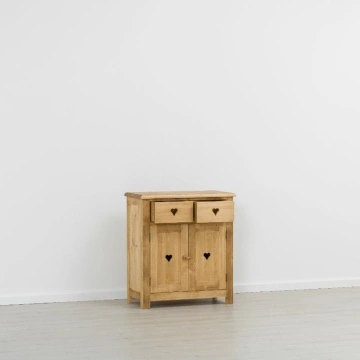 Comoda dormitor Rustic Ana cu 2 usi si 2 sertare, Lemn masiv 80 x 42 x 89 cm - Img 2