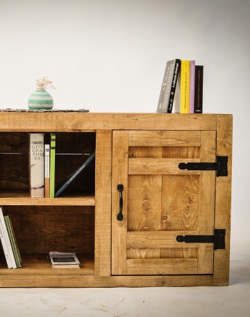 Comoda Equator, lemn masiv pin, 150 x 38 x 80 cm - Img 3