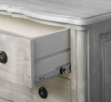 Comoda Galbee lemn masiv, 3 sertare soft-close, 130 x 57 x 90 cm - Img 7