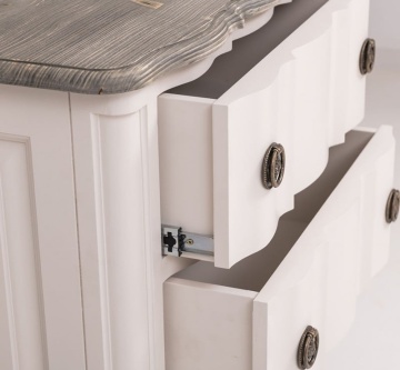 Comoda Galbee lemn masiv, 3 sertare soft-close, 80 x 46 x 90 cm - Img 5