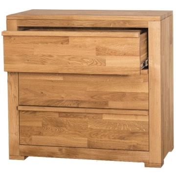 Comoda Stejar Masiv Wild cu 3 sertare, lemn masiv de stejar, 95 x 50 x 90 cm - Img 7
