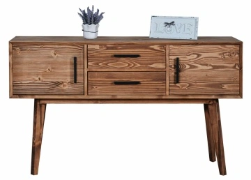 Comoda Terra Home, 2 usi si 2 sertare, lemn masiv, 138 x 38 x 80 cm - Img 2