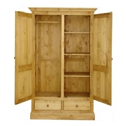 Dulap Casa Maria cu 2 usi si 2 sertare Lemn Masiv vopsit alb, 126 x 61 x 202 cm - Img 2