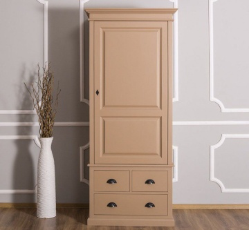 Dulap cu 1 usa si 3 sertare lemn masiv, 85 x 59 x 197 cm - Img 1