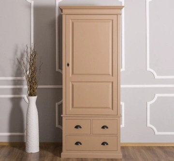 Dulap cu 1 usa si 3 sertare lemn masiv, 85 x 59 x 197 cm