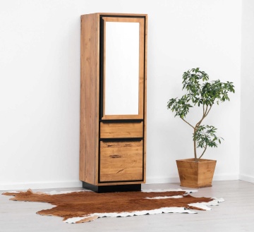 Dulap cu oglinda Mexicana lemn masiv, 2 usi si 1 sertar, 60 x 55 x 200 cm - Img 1
