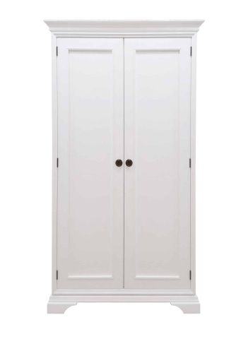 Dulap dormitor Aurelia cu 2 usi, 116 x 64 x 199 cm, alb lemn masiv - Img 5