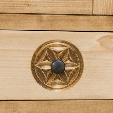 Dulap dormitor lemn masiv Rustic Alpin cu 2 usi si 2 sertare, 110 x 65 x 200 cm - Img 6