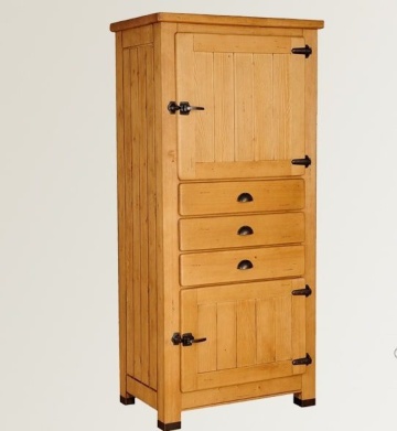 Dulap dormitor Montana lemn masiv, 2 usi si 3 sertare, 75 x 56 x 185 cm - Img 1