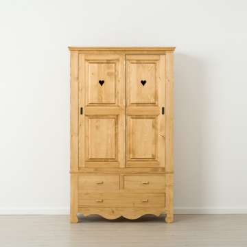 Dulap dormitor rustic cu 2 usi culisante lemn masiv, 120 x 55 x 200 cm - Img 3