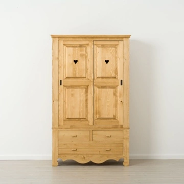 Dulap dormitor rustic cu 2 usi culisante Rustika lemn masiv, 120 x 55 x 200 cm - Img 3