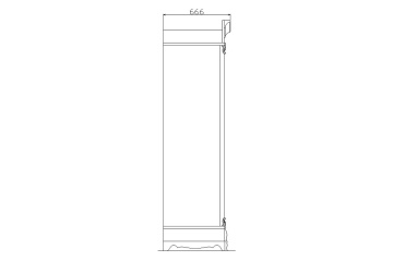 Dulap Dressing cu 2 usi culisante Royal, lemn masiv, 203.6 x 66.6 x 230 cm - Img 4