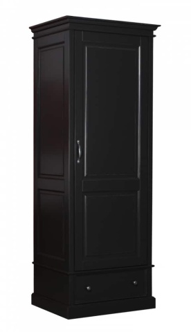 Dulap Lovely Home Matteo cu 1 usa si 1 sertar, lemn masiv + mdf negru, 86 x 62 x 210 cm - Img 1