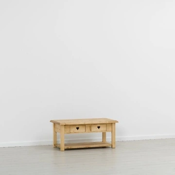 Masuta de cafea Lemn Masiv Rustic Ana cu 2 sertare, 100 x 55 x 45 cm - Img 4