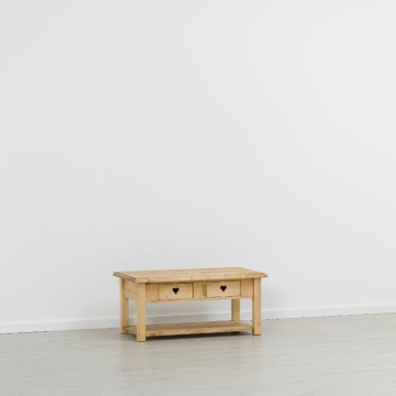 Masuta de cafea Lemn Masiv Rustic Love cu 2 sertare, 100 x 55 x 45 cm - Img 4