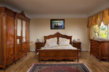 Noptiera Josephine Classic Stil cu 3 sertare, furnir nuc, 61 x 41.5 x H 67 cm - Img 4