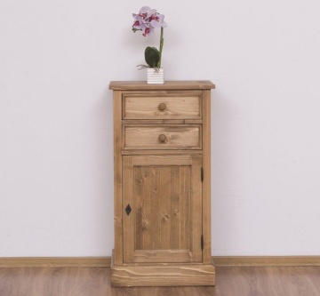 Noptiera lemn masiv cu 2 sertare si 1 usa My Julietta, 50 x 35 x 96 cm - Img 1