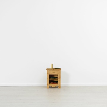 Noptiera lemn masiv dormitor Rustic Flame, 1 sertar si 1 polita. 46 x 35 x 60 cm - Img 4