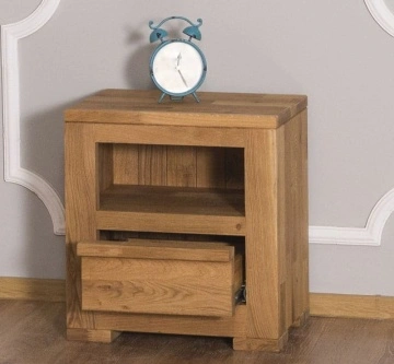 Noptiera Stejar Masiv Wild Country cu 1 sertar, 47 x 32 x 50 cm - Img 6