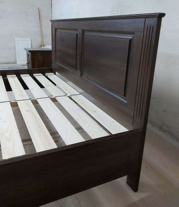 Pat cu sertar Nocce Lemn masiv, maro colonial, 140 cm, 160 cm sau 180 x 200 cm - Img 4