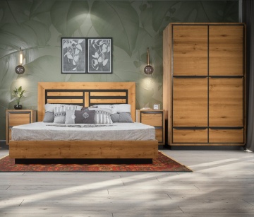 Pat dormitor Mexicana lemn masiv, suport saltea inclus, 140 x 200 cm - Img 4