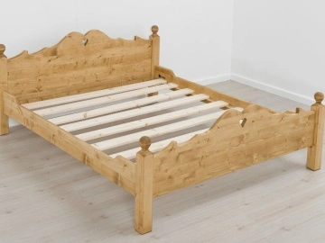 Pat rustic Rustika Lena lemn masiv, 90 x 200 cm, 140 cm, 160 cm sau 180 x 200 cm - Img 5