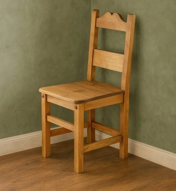 Scaun Rustic Casa Maria lemn masiv, 40 x 42 x 91 cm - Img 2