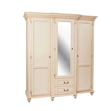 Set mobila dormitor Francesca Classic Stil, 3 piese, vopsit crem cu patina maro - Img 5